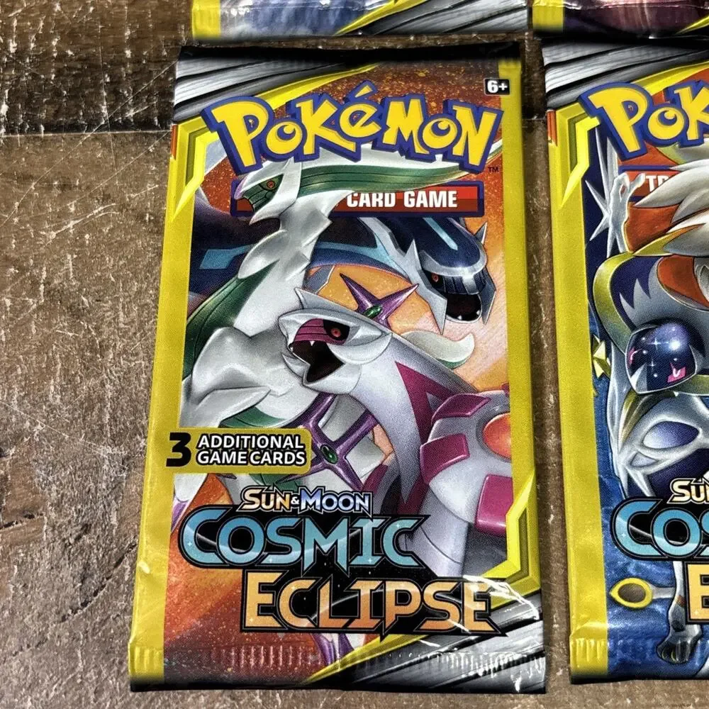 4x Pokemon Sun Moon Cosmic Eclipse 3 Card Mini Booster Packs Art Set 2019 Sealed